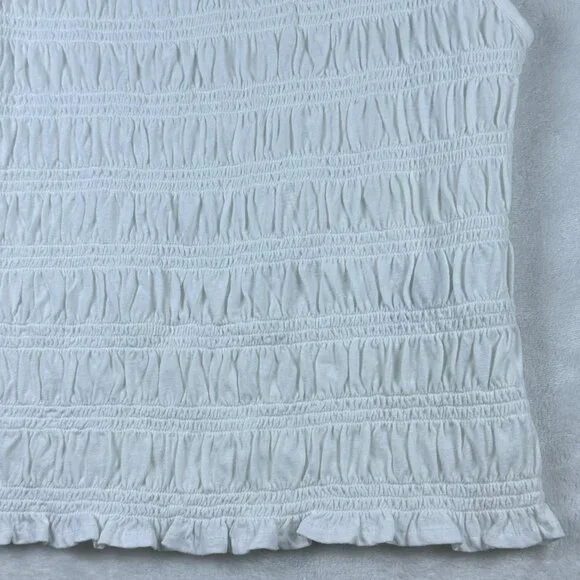 Madewell Womens Smocked Boatneck Tank Size XS Casual Chic Wear NWT - Picture 6 of 8